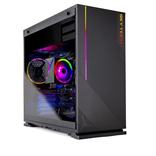 Skytech Azure Gaming PC Desktop, Ryzen 5 5600GT 3.6 GHz (4.6GHz Turbo), AMD AMD Radeon GB, 500GB NVMe SSD, 16GB DDR4 RAM 3200, 650W Gold PSU, Wi-Fi, Win 11