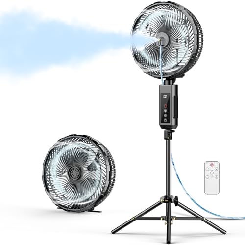 Misting Fan Portable, 20000mAh 12-Inch Outdoor Misting Fan for Patios Outside, 2 In 1 Pedestal &...