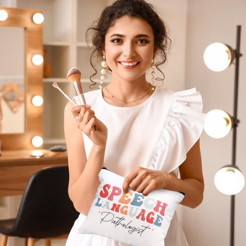 Kacctyen 9 Pcs Speech Language Pathologist Makeup Bag Slp Makeup Bag Speech Language Pathology Gift, Zipper Pouch Travel Toiletry Gifts for Women Language Therapy Teacher Friends4