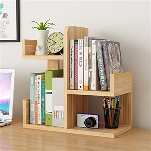 Estantería de escritorio azul – Estantería de almacenamiento multicapa para oficina pequeña, dormitorio de estudiantes, hogar, nización, diseño simple, solución de ahorro de espacio