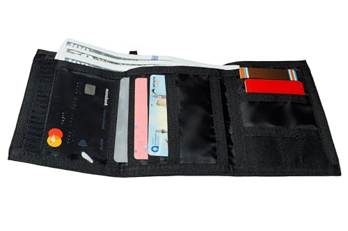 Chameleon Trifold Mens Nylon Wallet-Military Tactical Men Wallets- ID Card Holder - Canvas Thin Front Pocket Travel Wallet-Coin Zipper Pocket3