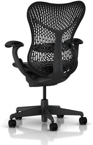 Mirra Chair by Herman Miller: Fully Featured w/Forward Tilt - Adjustable Arms - FlexFront Seat - Tilt Limiter - Lumbar Support - Hard Floor Casters - Graphite Frame/Graphite Seat - Thumbnail 2