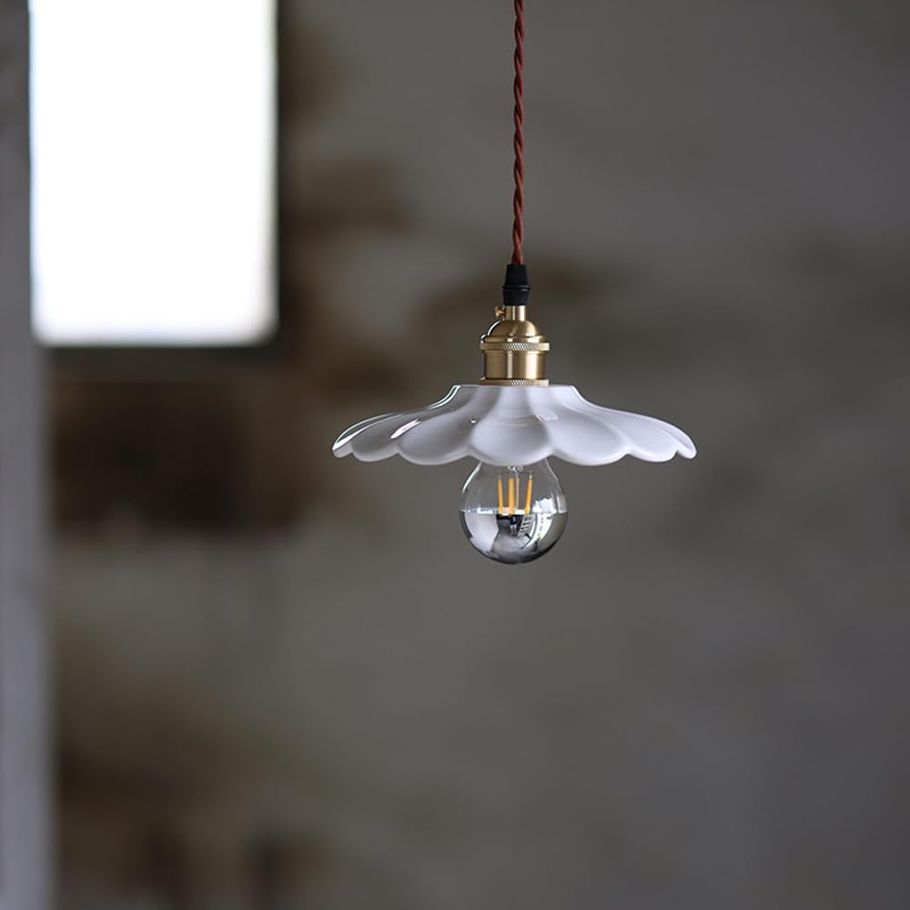 White Glass Lights Kitchen Island Cluster 3 Light Lighting Fixture Single French Flower Hanging Lamp Modern 3 Light Chandelier for Dining Room Bedroom Farmhouse Cbar/1 Light