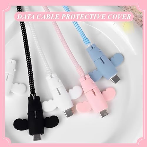 JEYORZY 8 Stück Kabel Schutz Ladegerät Kabelschoner Silikon Bunt Ladekabel Schutz Kabelknickschutz Können zum Schutz von Mobiltelefon- und Computer-Datenkabeln Verwendet Werden Kabelbruch Schutz