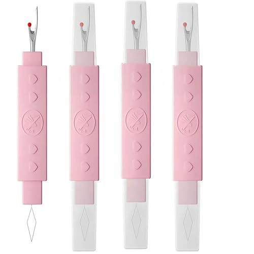 4 PCS Needle Threader 2 in 1 Needle Threaders for Hand Sewing Seam Ripper for Sewing Automatic Needle Threader for Hand Sewing Embroidery