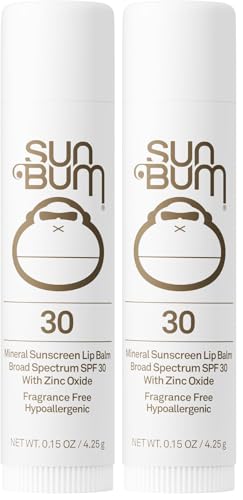 Sun Bum SPF 30 Mineral Sunscreen Lip Balm | Hawaii Act Compliant | Octinoxate Free | Oxybenzone Free | .15 oz