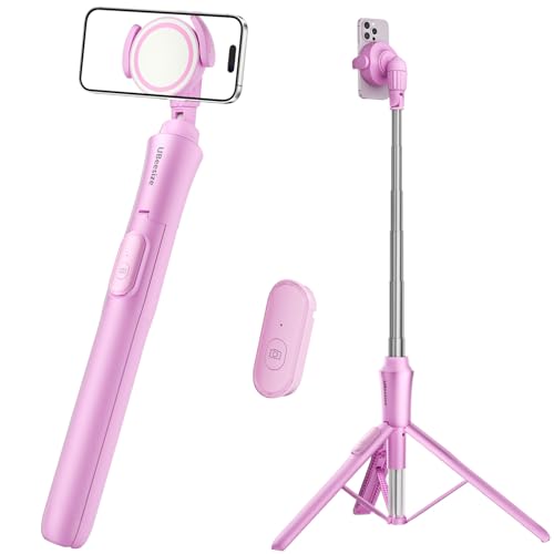 UBeesize Pink 62 Magnetic Selfie Stick & Phone Tripod with Remote Shutter