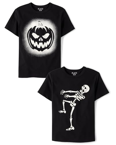 The Childrens Place Boys All Holidays Short Sleeve Graphic T-Shirts multipacks Hallow Glow 2-Pack Medium