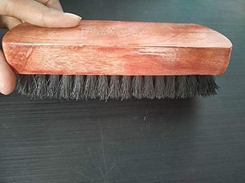 Will and Weaves Pack of 2 Boot Brush Wooden Handle with Soft Bristles Hand Scrubbing Brush Shoe Brush Shoe Polish Brush