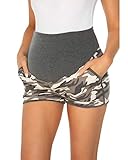 Verschluss: Elastischer Bund Love2Mi Umstandsshorts Damen Komfortable Kurze Umstandshose für Sommer,Drucken,M