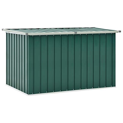 JUDYY Caja de Almacenamiento de jardín, Baul Almacenaje Exterior, Baúl Exterior, Baul para Exterior, Arcon Jardin, Baul Jardin Exterior, Verde 149x99x93 cm