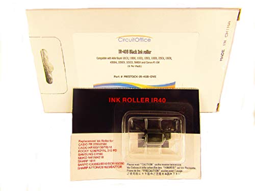 6 Pack Compatible Calculator Printer Nu-Kote NR40 IR40B IR-40 IR-30 Black Ink Roller Ribbon, Works For Adler Royal 225, 135DX, 435DX, 325CX, 500DX, EA-770R, P1-DH CP16, PR40, VPR40
