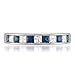 Beyond Brilliance 0.61 Carat Diamond, Classy 14K White Gold Channel Set Princess Cut Diamond & Blue Sapphire Wedding Band Ring (H-I, I1-I2) Natural Diamond Jewelry for Women | Gift Box Included Size-9.5