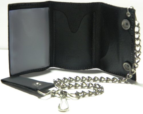 Gadsden Tea Party Yellow Dont Tread On Me Biker Chain Leather Wallet Tri Fold2