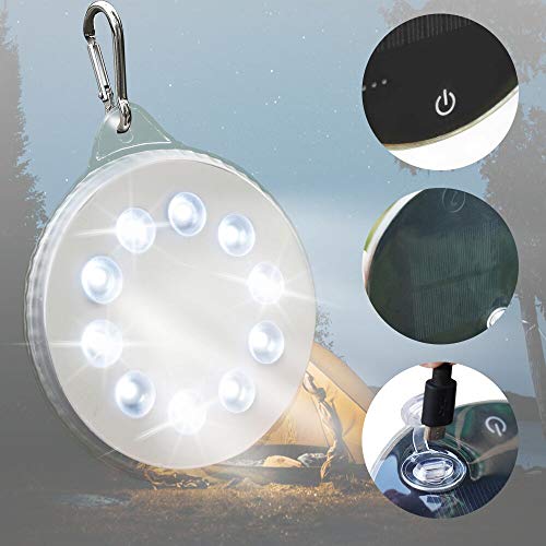 Brilex Solar Camping Lantern USB Rechargeable Tent Light, IPX7 Waterproof 4 Brightness Modes