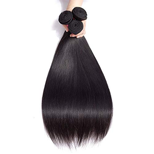 Romface 12A Brazilian Hair Bundles Straight Human Hair Weave Bundles Brazilian Straight Hair 3 Bundles Natual Black Color 300g Total 16 16 16 inch - Image 2