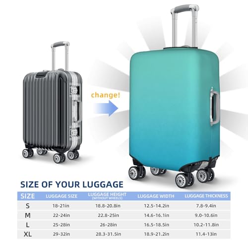 Teal Turquoise Print Luggage Covers For Suitcase,Elastic Washable & Stretchable Suitcase Covers For Luggage, Anti-Scratch - Fits 18-32 Inch Luggage-No Luggage Included4