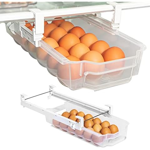 Smart Design Adjustable Sliding Pull Out Egg Drawer - Set of 2 Cover