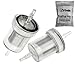 YehVeh 2 Pack Diesel In-Line Fuel Filter Kit Reusing Detachable Washable Stainless Mesh Inline Filters Replacement For 3/16