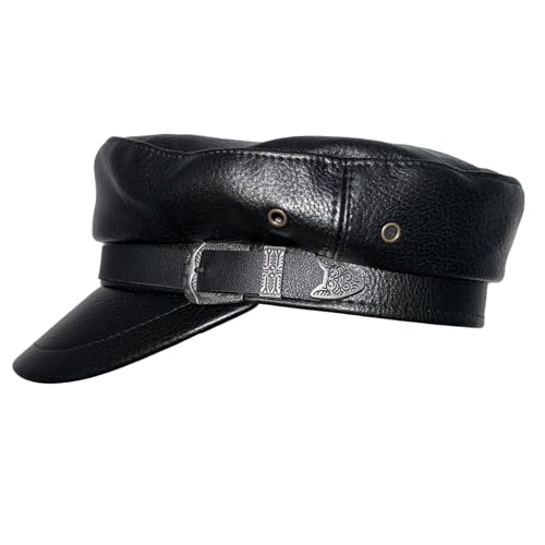 Gorra estilo vintage de cuero PU para mujer miniatura 5