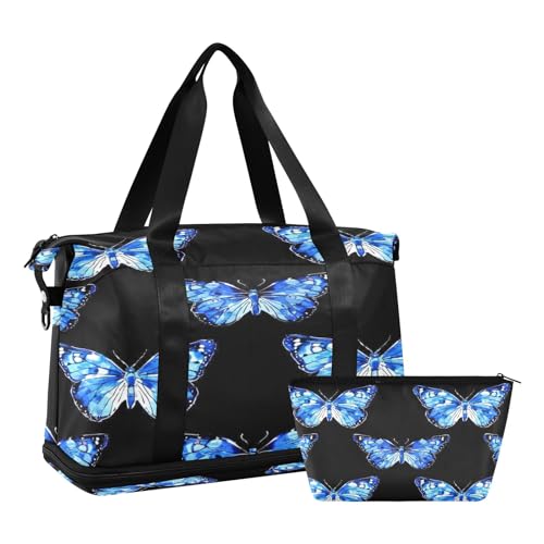 3d Lovely Butterfly Travel Duffel Bag Waterproof Gym Sport Tote Bag Carry On Weekender Bag with Compartment