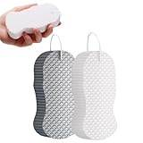 Exfoliating Bath Sponge, Super Soft Bath Sponges for Shower, 2025 Magic Exfoliating Sponge Dead Skin Remover for Body, Reusable Soft Scrubber Sponges for Women (White+Gray) -  SROCOPT