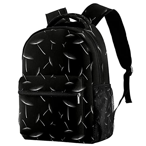 Sac à dos de voyage ergonomique pissenlit noir pour soulager le dos