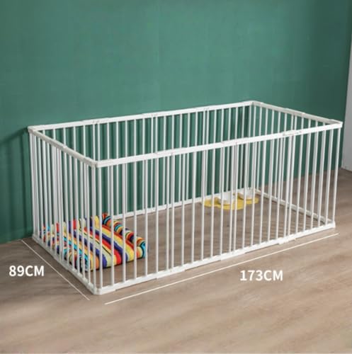 TVTペットサークル 折りたたみ 犬用ケージガードレール サークルケージ ペット 柵 おしゃれ ペットフェンス 留守番 簡単組み立て ドア付き シンプル 取り付け簡単 室内外兼用 小型犬と中型犬 (173×89×70cm)