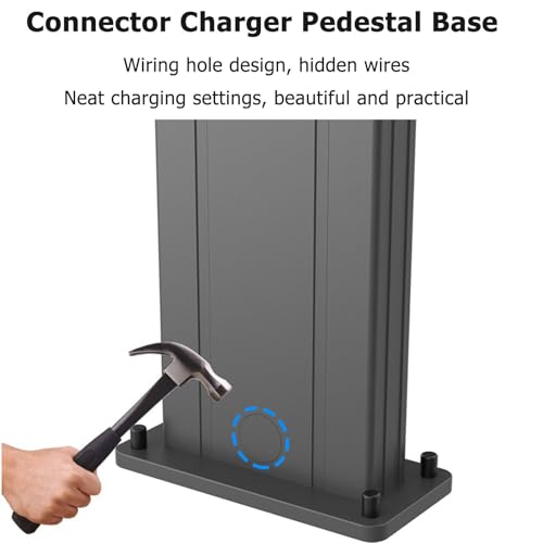 Image of Outdoor EV Charger Pedestal, Weatherproof Floor Mount Charging Station, Steel Charging Column, Electric Vehicle Cable Holder, Heavy-Duty Charging Box for All Weather Use