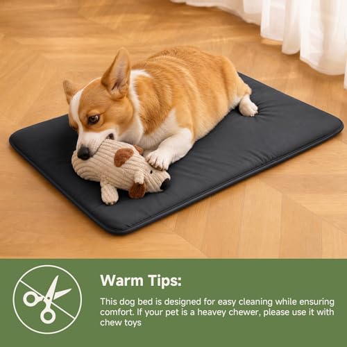 Image of Outdoor XXL Dog Crate Pad, Waterproof Wipeable Mat Bed, 47x29, Black | Wipeable Kennel Mat Pet Sleeping for Large Dogs, Waterproof, Outdoor, Anti-Slip, Suit for Travel, Trunk, Kennel