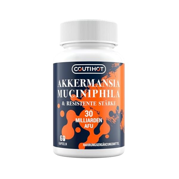 Akkermansia Muciniphila 30 Milliarden AFU - Verbessert mit resistenter Stärke | Nicht-GMO & Glutenfreie Formel für Frauen & Männer - 60 verzögert freisetzende Kapseln