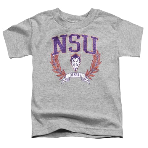 LOGOVISION Northwestern State University Laurels Dark Kids T Shirt (4) for Toddler Boys and Girls, Athletic Heather