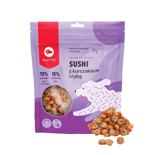 Maced Sushi Huhn mit Fisch 500g für kleine und große Hunde Ras
