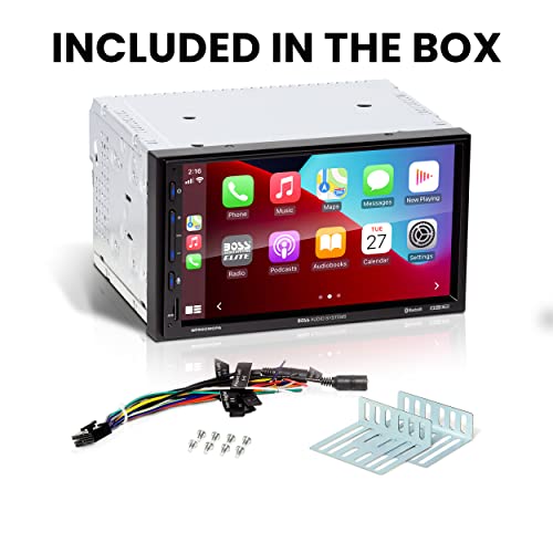 BOSS Audio Systems Elite BE920WCPA Car Stereo System – Wireless Apple CarPlay & Android Auto, 7 Inch Double Din Touchscreen, Bluetooth Head Unit, Radio Receiver, USB, No CD Player, Hook to Amplifier