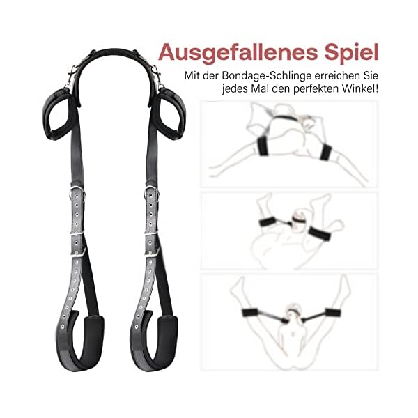 Hallowa BDSM Sex Bondage Fesseln, Bondageset Fessel Set mit Handschellen FuÃŸfesseln, Verstellbar Oberschenkel Bandage Seile und Weiche Nackenstütze, Sex Spielzeuge für Paare Sex Toys – Bild 3