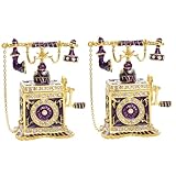 Photo Gallery alipis 2 pezzi creativo a forma di telefono in metallo artigianato arredamento per la casa gioielli scatola portaoggetti con diamanti elettrolitici viola chiave portagioie vintage Photo Gallery alipis 2 pezzi creativo a forma di telefono in metallo artigianato arredamento per la casa gioielli scatola portaoggetti con diamanti elettrolitici viola chiave portagioie vintage