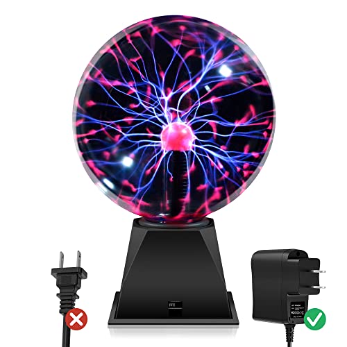 Flashmen Plasma Ball Lamp 6 inch Science Gift Touch & Sound Sensitive Plasma Globe for Bedroom Decor Lamp Novelty Present (Purple)