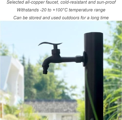 Stainless Steel Outdoor Faucet with Freestanding Hose Stand, Vertical Garden Tap for Efficient Irrigation & Cleaning, Weather-Resistant, Ideal for Gardens & Yards