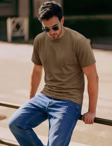Image of MAGCOMSEN Mens T-Shirts Short Sleeve UPF 50+ Lightweight Moisture Wicking Basic Crewneck Casual Summer Cooling T Shirt