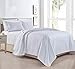 Chezmoi Collection 3-Piece Solid Modern Quilted Bedspread Coverlet Set (King, White)