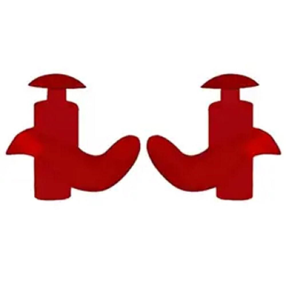 Soft Silicone Swimming Ear Plugs for Adults and Kid's Reusable Waterproof Spiral Swimming Diving Molded Professional Soft Flexible Showering Surfing Swim Earplugs (Red)-picture-15