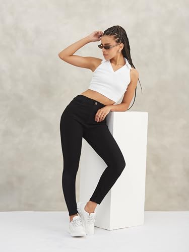 Image of Dolce Crudo Women's Skinny Fit High Rise Regular Length Stretchable High Waist Denim Jeans