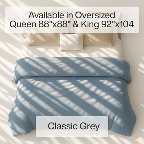Image of HomeSmart Queen Size Weighted Blanket Cover - Ultra Soft Minky Frabic, Grey, Fits 88 inchx88 inch Weighted Blanket (Cover Only)