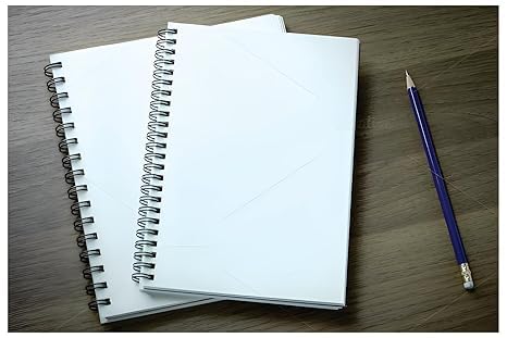 Image of Spiral notebook 200 Pages Spiral Notebook Set of 3, A4 Size, Unruled Plain White Pages, Sports Themed Covers, 200 Pages