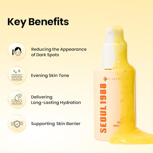 Image of K-SECRET SEOUL 1988 Niacinamide 15% Glow Serum | Dark Spots, Uneven Skin Tone Care | Hydrating Serum with Niacinamide, Glutathione, Panthenol and Yuja | Korean Skincare, 30ml / 1.01 fl oz