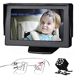 Baby Car Mirror SAMFIWI Car Seat Mirror Camera and Monitor with Infrared Night Vision Best Baby Monitor and Camera for Baby Car Seat Rear Facing
