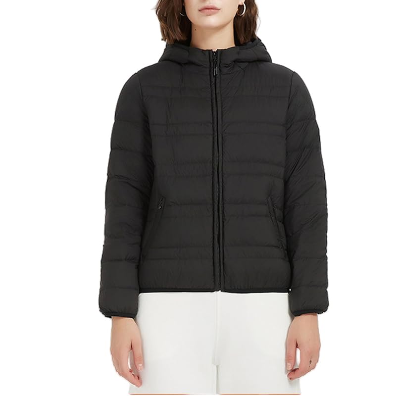 Chaqueta de Plumas Mujer Invierno, Chaqueta Acolchada con Capucha para Mujer Abrigo Acolchado de Invierno para Mujer Abrigo de Plumón Ligero Chaqueta con Cremallera Abrigo para Mujer Chaquet