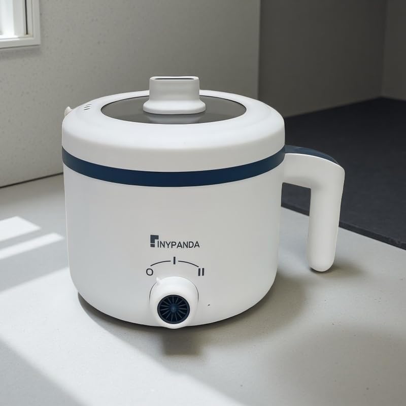 Olla caliente: olla de ramen de 1.8 litros, mini olla perezosa multifuncional portátil de doble potencia para pasta, fideos, huevo