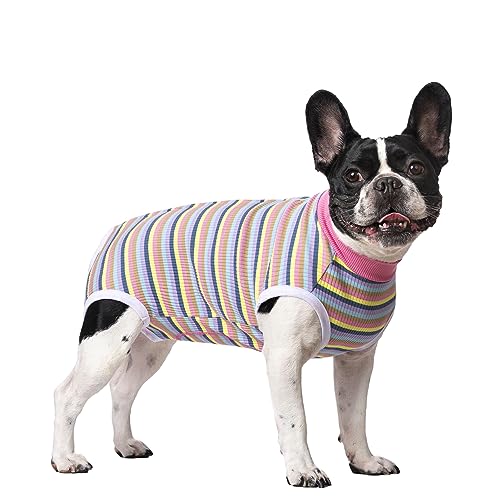 Image of 2 Packs Pet Dog Recovery Onesie Suit for Dogs Cats After Surgery,Dog Abdominal Wounds Bandages Cone E-Collar Alternative. (Navy, XS)