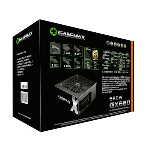 Fonte Modular Gamemax Gx650 650w 80 Plus Gold Preta